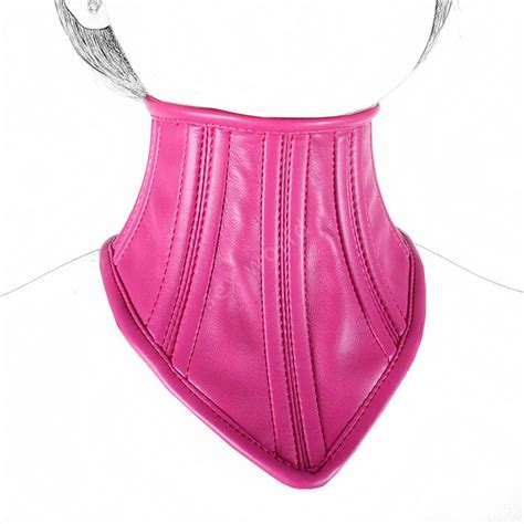 Delicate Rose Red Pu Leather Slave Neck Collars Collar Ring Sex