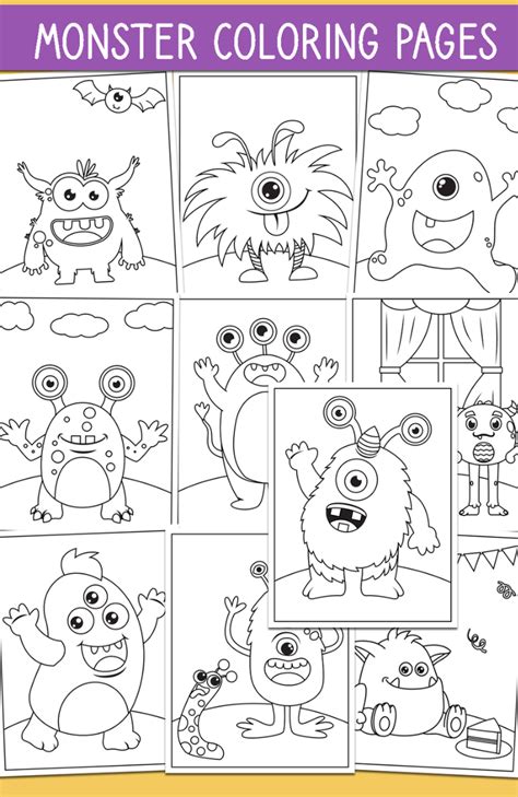 Monster Coloring Pages Messy Little Monster