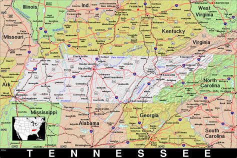 Tennessee On Map Of Us