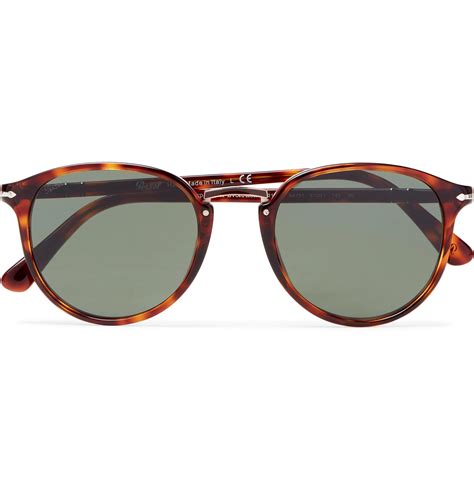 Persol Round Frame Tortoiseshell Acetate And Rose Gold Tone Sunglasses