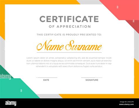 Modern Certificate Template With Abstract Shapes Full Color Design