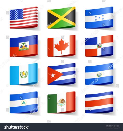 World Flags North America Vector Stock Vector Royalty Free 156615755