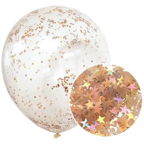 Star Glitter Balloons 3pk Rose Gold