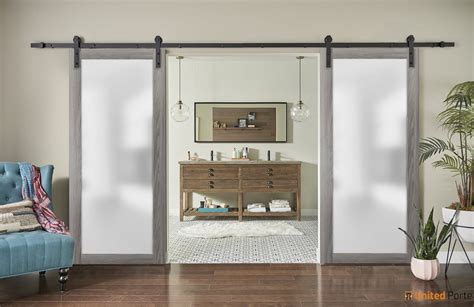 planum 2102 ginger ash double barn door with frosted glass black rai barn doors for sale