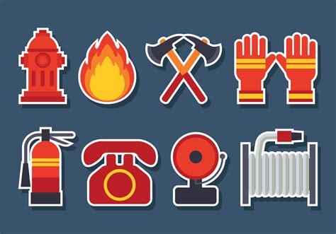 Firefighter Icons Vector 247140 Vector Art At Vecteezy