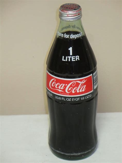 1970s 80s Coca Cola 1 Liter Glass Bottle Coca Cola Bottles Coke Cola