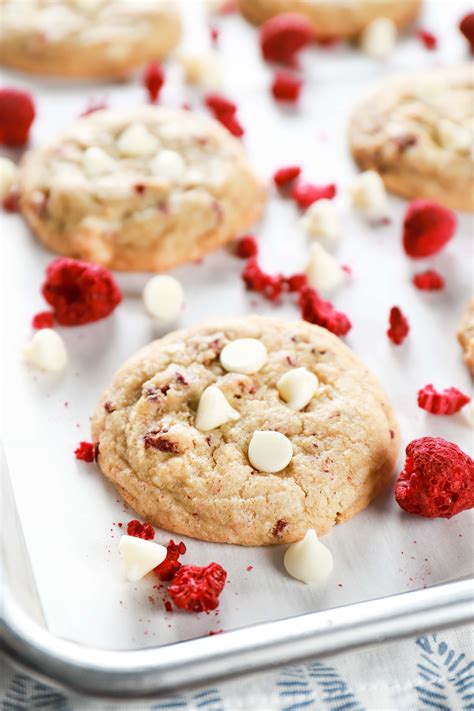 Chewy White Chocolate Raspberry Cookies A Kitchen Addiction