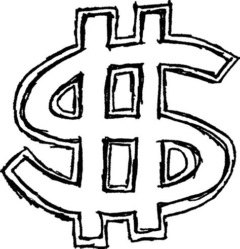 Download Hd Money Drawing At Getdrawings Chalk Drawn Dollar Sign Png