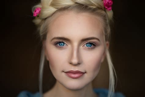 Fondos De Pantalla Rubia Ojos Azules Mujer Modelo Retrato Cara