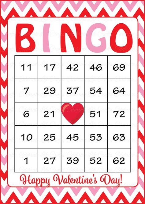 60 Valentines Bingo Cards Printable Valentine Bingo Cards Instant
