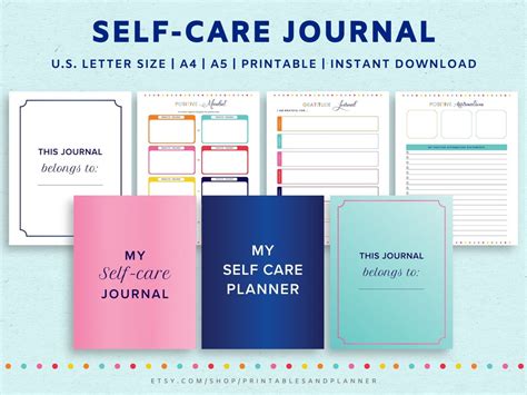 Self Care Journal Self Care Planner Gratitude Journal Etsy