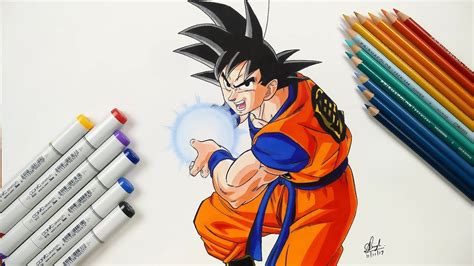 How To Draw Goku Kamehameha Step By Step Tutorial Dragonball
