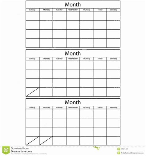 Printable Blank 12 Week Calendar Template Calendar Inspiration Design