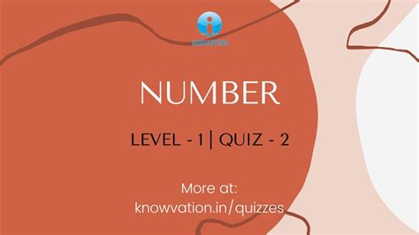 Numbers Level 1 Quiz 2 Knowvation