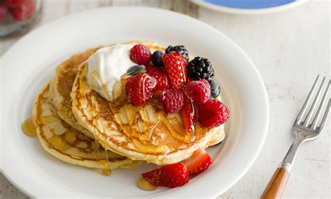 Pancakes With Fresh Berries Yoghurt And Honey Oversixty