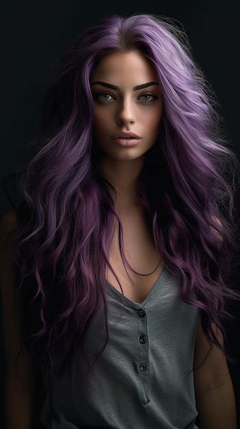 Premium Ai Image Purple Hair Color That Is Purple And Has A Lot Of