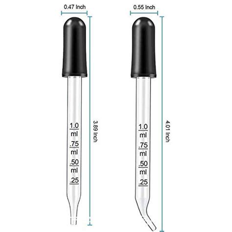 Eye Dropper For Essential Oils Pipettes Dropper With Black Rubber Head