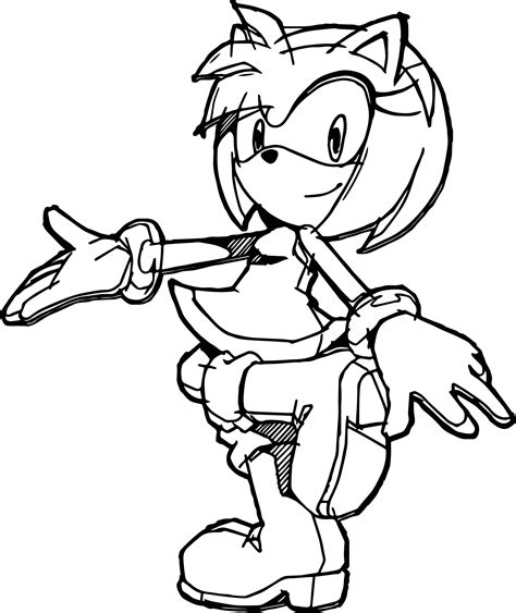 Nice Sonic Channel Amy Rose Artwork Coloring Page Cartoon Coloring