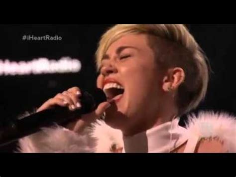 Miley Cyrus Cries During Wrecking Ball At IHeartRadio Festival YouTube