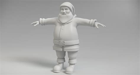 Çizgi film Noel Baba kızağa ve Ren geyiği 3D Model 75 obj max fbx