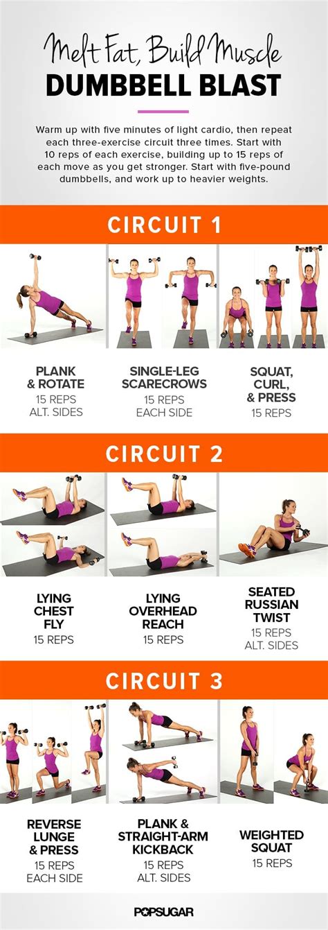 Printable Workout Full Body Dumbbell Circuit Popsugar Fitness