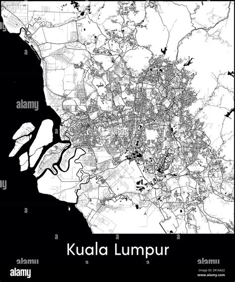 City Map Asia Malaysia Kuala Lumpur Vector Illustration Stock Vector