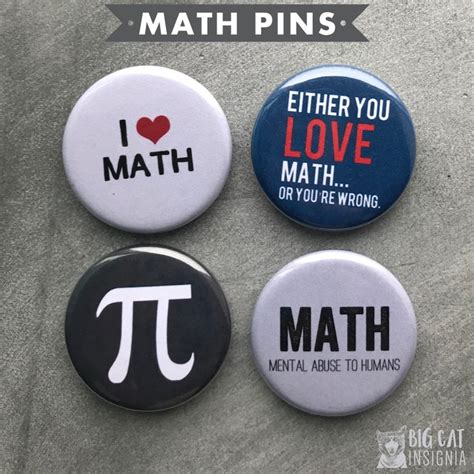 Math Pins Mathematics Buttons Teacher T Math Magnets Etsy