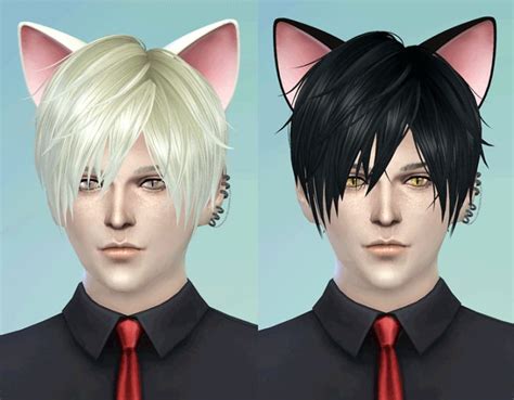 Neko3 Sims 4 Hair Male Sims Hair Cat Ears And Tail Sims New Neko