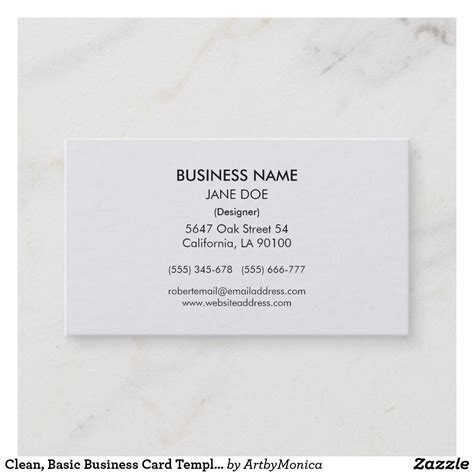 Clean Basic Business Card Template Business Cards Layout Business