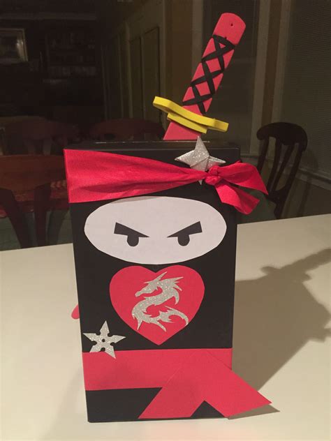 Ninja Valentine Box For G Kids Valentine Boxes Valentine Box Ninja