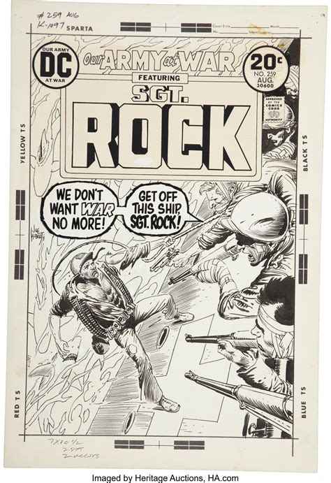 Joe Kubert Our Army At War 259 Sgt Rock Cover Original Art Dc Lot