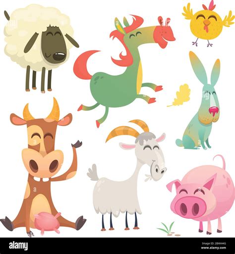 Farm Cartoon Animals Vector Illustration Stock Vector Image And Art Alamy