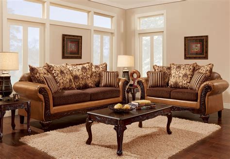 Isabella Camel Brown Living Room Set From Furniture Of America