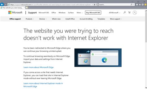 互換性のないサイトが開かれると、internetexplorerユーザーはmicrosoftedgeにリダイレクトされます Websetnet