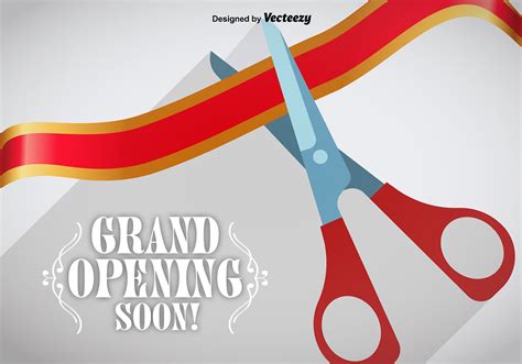 Grand Opening Ribbon Cutting Vector Download Free Vector Art Stock