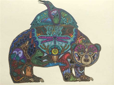 Coloring Books Spirit Animal Psychedelic Art