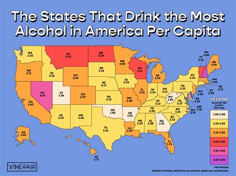 The States That Drink The Most Alcohol In America 2022 Map Abc Drinks