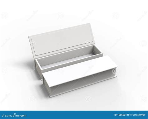 White Blank Hard Cardboard Box Mock Up Template 3d Illustration Stock