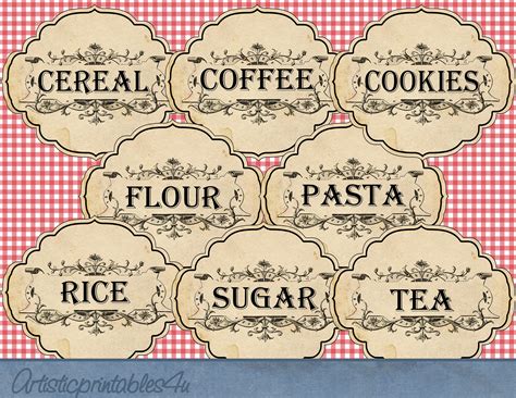 Printable 8 Pantry Labels And 24 Spice Jar Labels Instant Download Digital Kitchen And