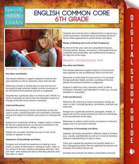 English Common Core 6th Grade Speedy Study Guides By Speedy