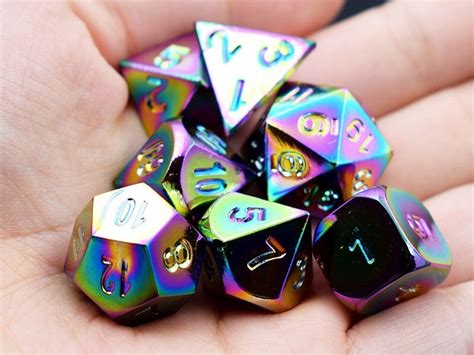 Rainbow Set Of Dice Dnd Dice Stunning Dice Set For Dungeons Etsy