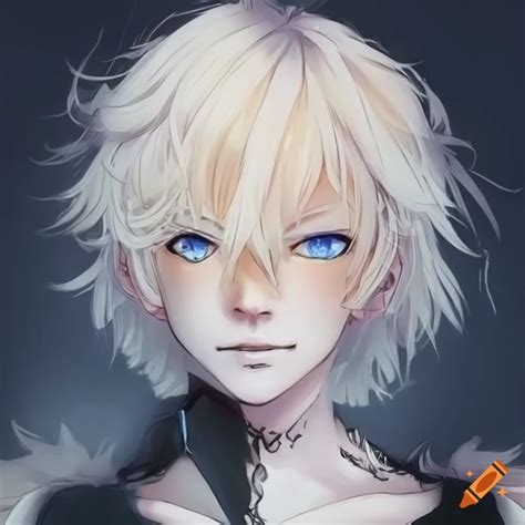 Gothic Anime Character With Blonde Swirly Hair And Freckles