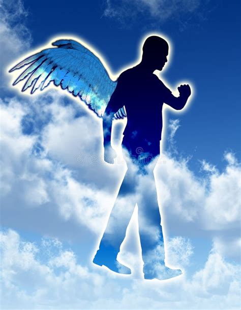 Walking Angel Stock Illustration Illustration Of Clouds 12927598