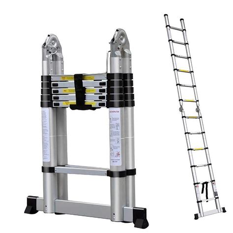 Diy 38m19m19m Folding Ladder A Frame Aluminium Telescopic