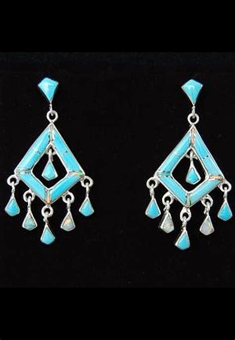 Navajo Indian Turquoise Chandelier Earrings Home Products