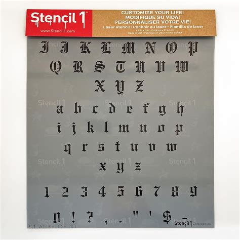 Buy Stencil1 Old English Font Stencil Upper And Lower Case Stencils