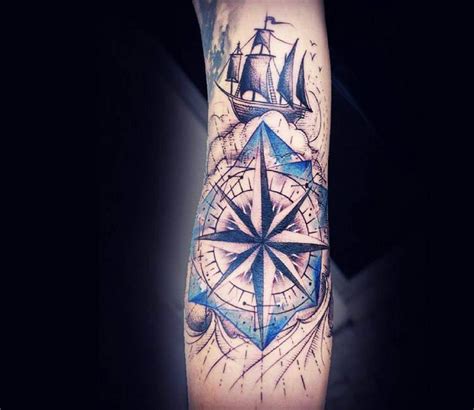 Compass And Ship Tattoo By Kati Berinkey Post 17229