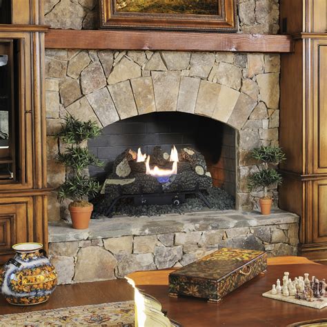 Like a real wood burning fireplace, the log set requires a fully functional chimney with an open flue when in use. Pleasant Hearth 24" Dual Fuel Wildwood Vent Free Gas Log ...