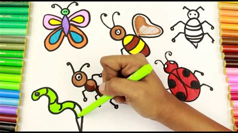 Coloring pages are fun for children of all ages and are a great educational tool that helps children develop fine motor skills, creativity and color. Coloring and Drawing Insects, Ant, Beetle, Butterfly ...