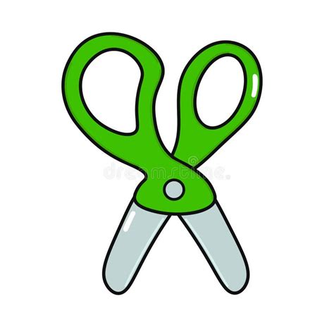 cute scissors vector hand drawn cartoon kawaii character illustration icon isolated on white